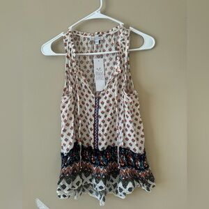 Patrons of Peace White and Black Boho Print Blouse
